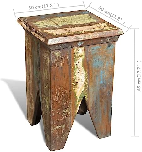 Handcrafted Reclaimed Wood Stool, Vintage Rustic Accent Side Table, Stable - Image 2