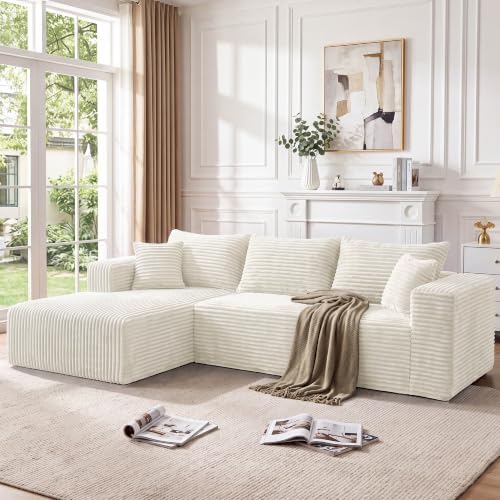 Boneless Couches for Living Room, L Shape Modular Sectional Sofa by TEKIROSE