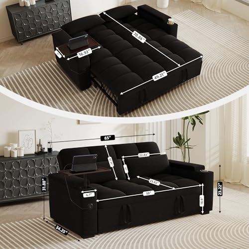 65'' Sleeper Sofa Pull Out Couches - Image 3