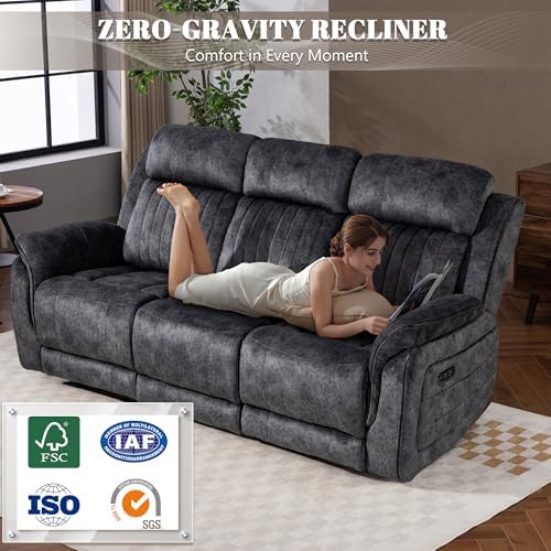 Zero Gravity Power Reclining Sofa Set, 3-Seater Reclining Couch - Image 7