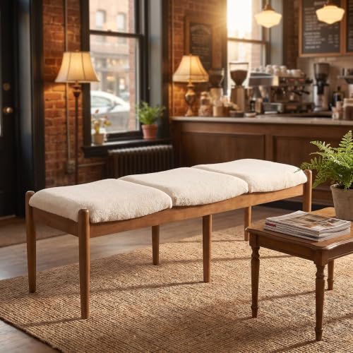 DUOMAY 55'' Modern Ottoman Bench, Chenille Upholstered by DUOMAY