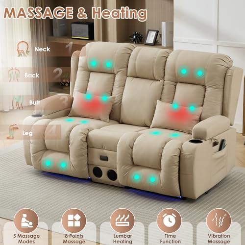 TUNYI Wall Hugger Loveseat Recliner Sofa - Image 5