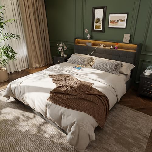 Forestell Queen Bed Frame with 4 Storage Drawers, LED Lights & Charging - Image 3