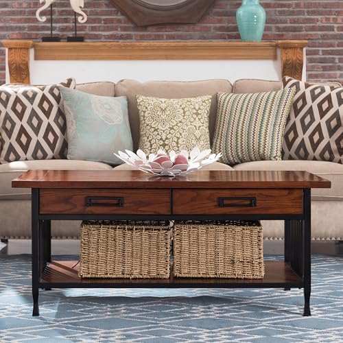 Leick Home Ironcraft Coffee Table, Mission Oak - Image 2