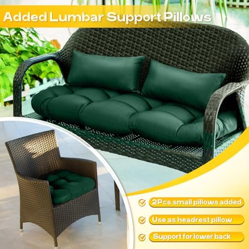 MAGIC ELEPHANT Wicker Chair Cushions, Indoor Outdoor Memory Foam Wicker - Image 5