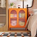 Small 2 Transpanrent Door Metal Storage Side Buffet Cabinet by Fumedo