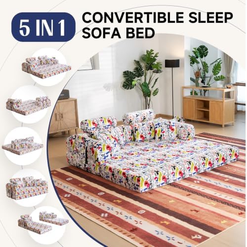 79" Memory Foam Sofa Bed, High Headrest Convertible Futon Boneless Couch - Image 6