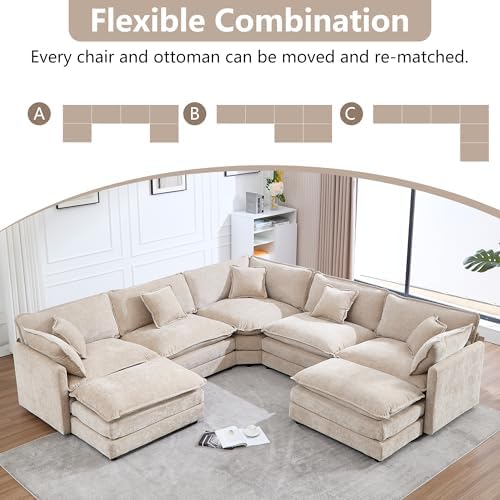 Tmsan Oversized Cloud Modular Sectional Sofa Couch Set - Image 3