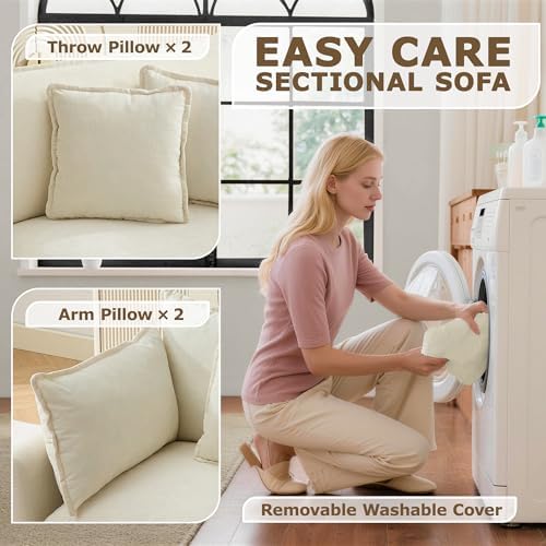 78" Modular Sectional Sofa, Cloud Loveseat Couch - Image 5