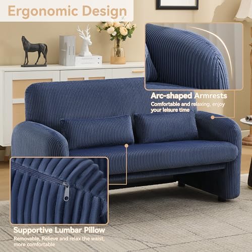 WUTUTUEE 56'' Corduroy Loveseat Sofa, 2 Seater Love Seat Couch - Image 3