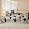 MYSKY HOME Boho Couch Cover for Dogs Washable Black Rhombic Couch Sofa by MYSKYHOME