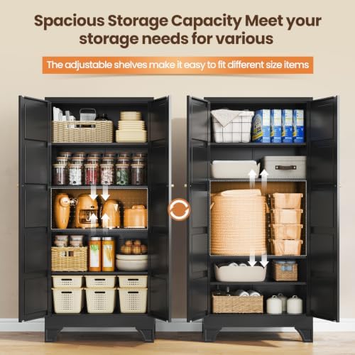Yizosh Metal Pantry Cabinet - Image 4