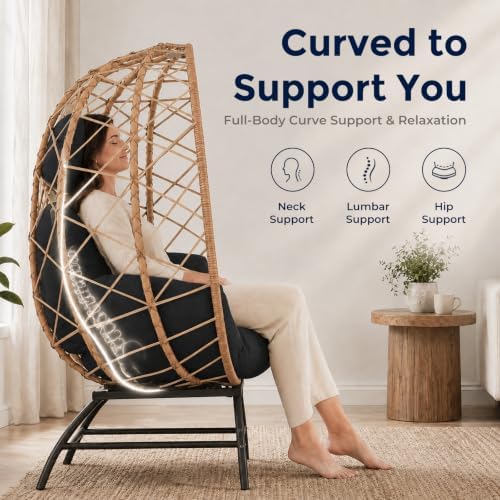 SWITTE Outdoor Wicker Egg Chair - Image 6
