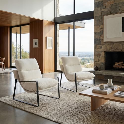 LukeAlon Modern Sherpa Accent Armchair - Image 4