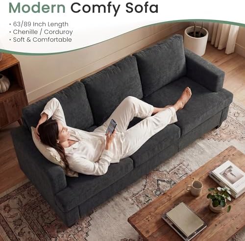 YOUDENOVA 2 Piece Set Comfy Sofa Couch, 2 3-Seater Sofa - Image 3