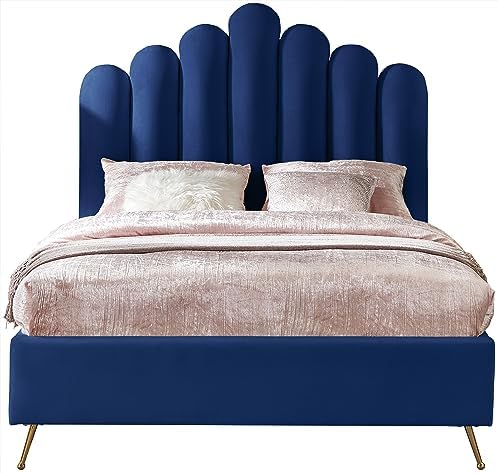 Meridian Furniture Lily Collection Modern | Contemporary Velvet Upholstered Bed - Image 4