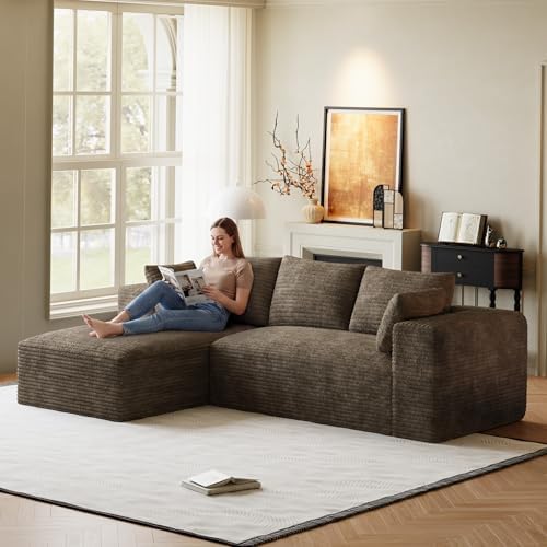 ONEMMLION 107" L-Shaped Cloud Boneless Couch Sofa - Image 5