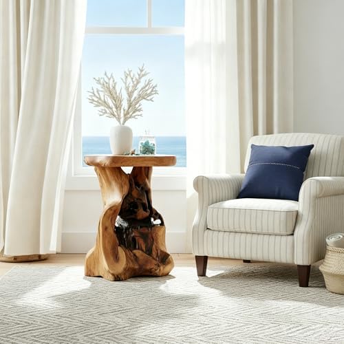 WELLAND Solid Wood Pedestal End Table - Image 6