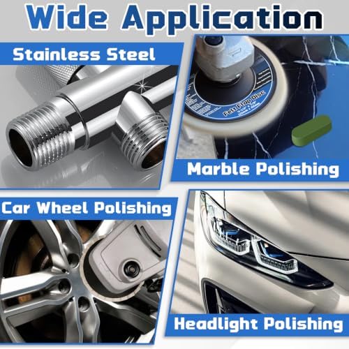 8 Pcs Wool Felt Flap Disc Buffing Wheel & Polishing Compound Set, 4-1/2" x 7/8" - Image 6