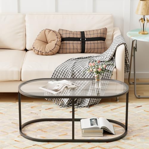 Wolawu Coffee Table Black Glass Coffee Tables - Image 3
