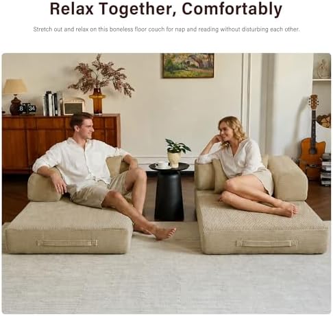 59" Convertible Sofa Bed, Boneless Sleeper Futon Couch - Image 5