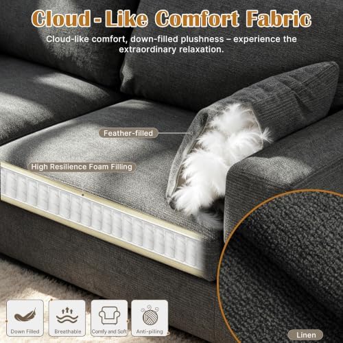 Oversized Modular Sectional Sofa, Dark Grey - Image 4