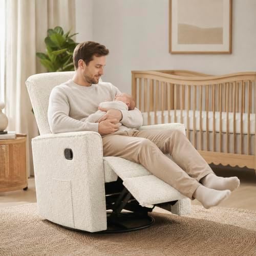 Evolur Raleigh Plus Nursery Glider Recliner, Plush Ivory - Image 4