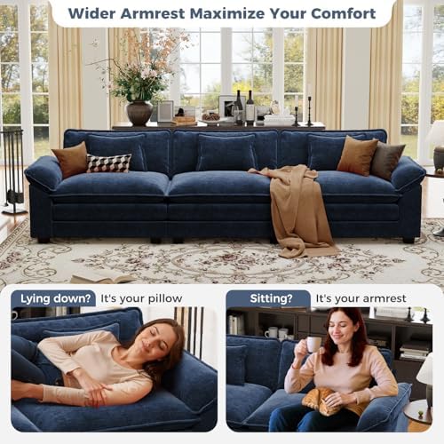CDCASA 120" Oversized Modular Sectional Sofa, Comfy Cloud Couch, 3-Seater - Image 6