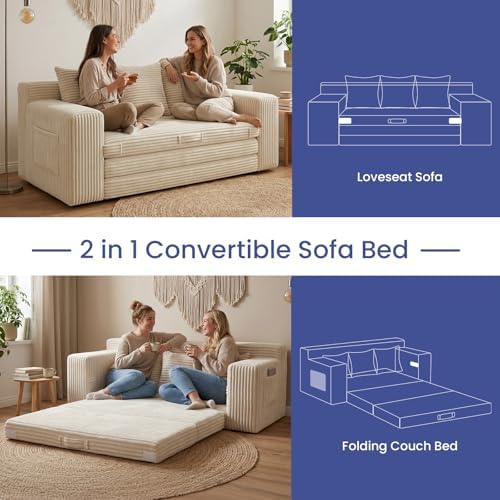 69" Boneless Sofa Bed, Boneless Couch - Image 5