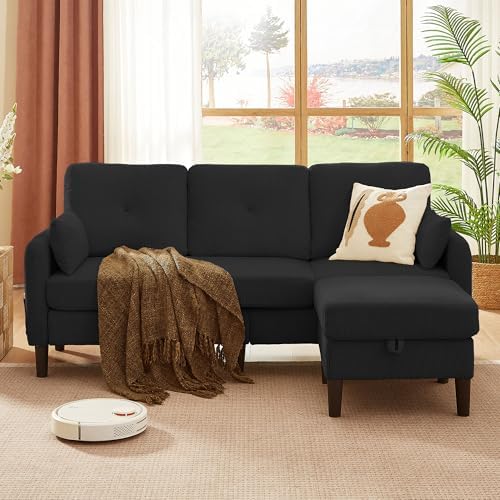 Modern Sectional Sofa with Storage Ottoman, L-Shaped 3-Seat Couch with 2 - Image 7