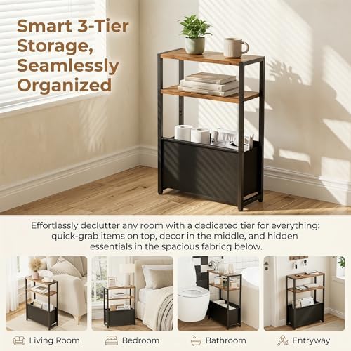 Leomonio Narrow Side Table, Slim Night Stand - Image 5