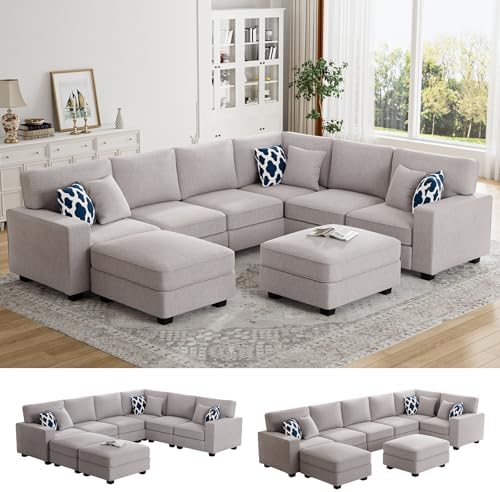 Legend Vansen Oversized Modular Sectional Sofa, U/L‑Shaped Reversible Couch by LLegendVansen