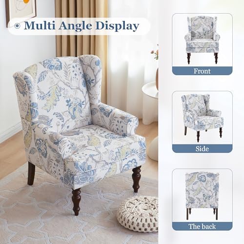High Back Wingback Accent Chair, Upholstered Single Armchair Sofa - Image 6