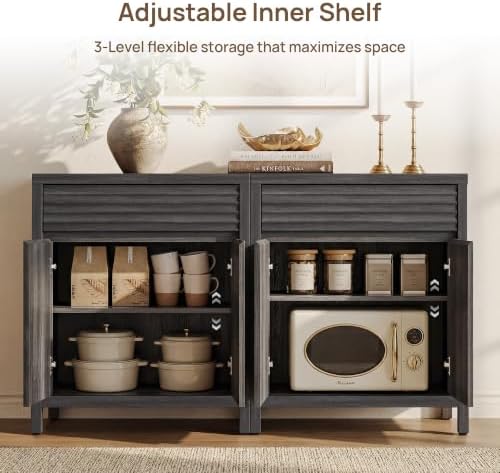 SICOTAS 87" Fluted Buffet Cabinet - Image 5