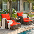 5 Pieces Wicker Patio Chairs Set by FYRICKYLINOO
