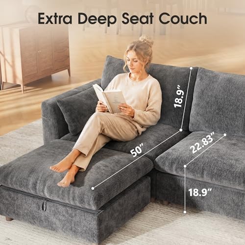 WorthFurni Oversized Modular Sectional Sofa, Comfty 5 Seat Modular Sofa - Image 4