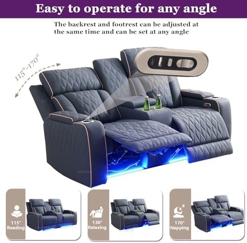 Power Recliner Set with LED Lights, 3 Pieces Living Room Furniture Sets - Image 5