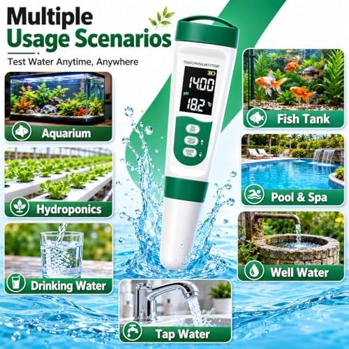 5 in 1 Water Quality Tester, Digital pH TDS EC Salinity Temperature Meter - Image 4