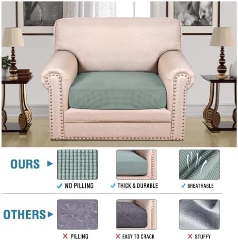 H.VERSAILTEX Super Stretch Individual Seat Cushion Covers Sofa Covers Couch - Image 2
