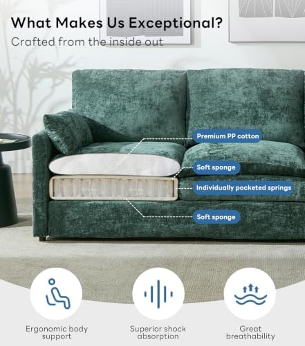 Iroomy Modern Accent Armchair – Cloud-Like Single Sofa - Image 5