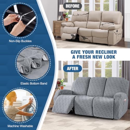 TAOCOCO Recliner Sofa Covers Stretch Reclining Couch Cover, Jacquard Recliner - Image 5