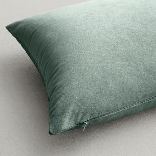 MIULEE 24x24 Inch Pack of 2 Euro Velvet Throw Pillow Covers Aqua Haze - Image 6