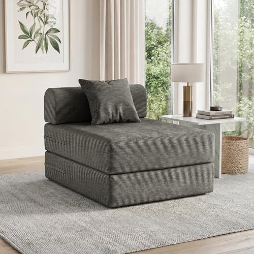 31.5'' Convertible Compressed Corduroy Folding Cloud Sofa Bed, Modern Boneless by GORGENIUS