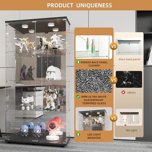 Beauty4U Black Glass Display Cabinet - Image 4