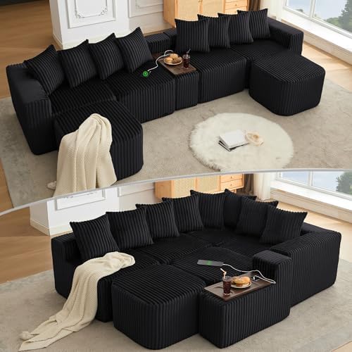 ivoros 137 Inch Modular Sectional Sofa Couch, Oversized Modern Cloud Couch by ivoros