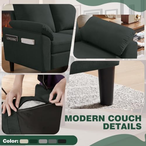 79" Convertible Sectional Sofa Set, Modern Linen Small L Shaped Couch - Image 4
