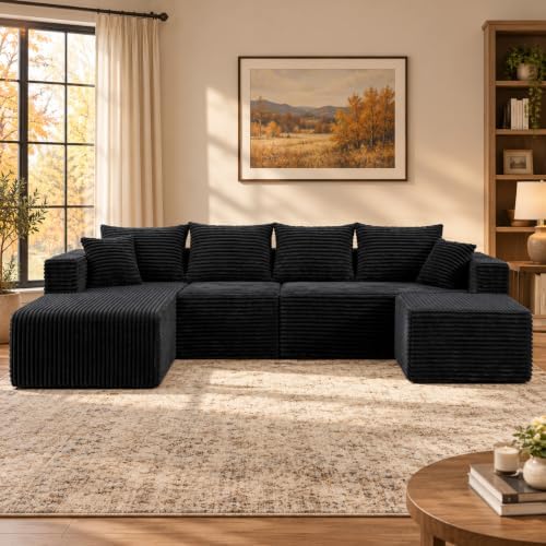 118" Boneless Couch, Modular Sectional Sofa by Yimilife