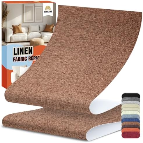 Linen Fabric Repair Tape 4.7x63 Inch, Self Adhesive Couch Patch Repair Fabric by Home