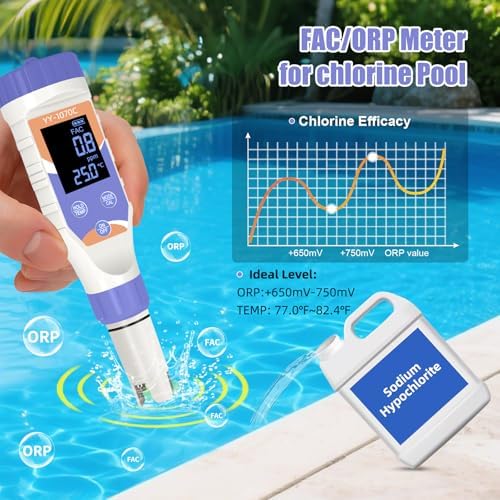 7-in-1 Digital Pool Salt Tester | pH, Chlorine TDS, Temperature Meter - Image 2