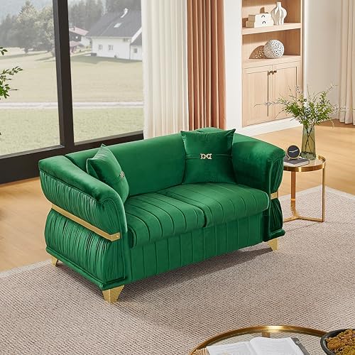 KEIKI 62" Luxury Oversized Velvet Chesterfield Sofa - Image 4